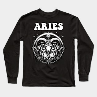 Aries Zodiac Sign March April Birthday Gift Long Sleeve T-Shirt